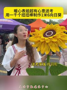 暖心表姐超有心意送考
用一千个扭扭棒制作1米6向日葵