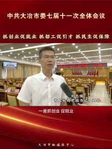 【热议大冶市委七届十一次全会精神】市人社局：抓创业促就业 抓招工促引才 抓民生促保障