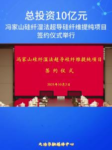总投资10亿元！冯家山硅纤湿法超导硅纤维提纯项目签约仪式举行！
