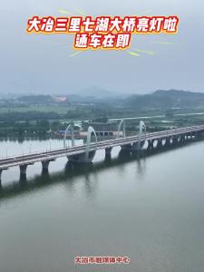 大冶三里七湖大桥亮灯啦 通车在即