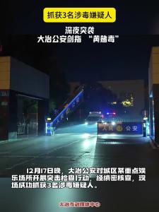 抓获3名涉毒嫌疑人——深夜突袭，大冶公安剑指“黄赌毒”