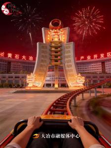 坐过山车逛大冶！元宵节一路打卡城市地标＋非遗五朵金花#网络中国节元宵节