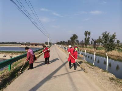 九里回族乡笪家湖林牧渔业场全域清理水域环境