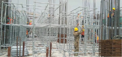 承插型盘扣式脚手架首次亮相麻城