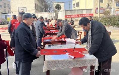 歧亭镇开展“翰墨飘香·福进万家”迎新春送春联活动