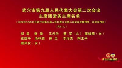武穴市第九届人民代表大会第二次会议
主席团常务主席名单
