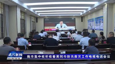 我市集中收听收看黄冈市防汛救灾工作电视电话会议