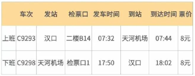 汉口站⇋天河机场，41分钟→12分钟