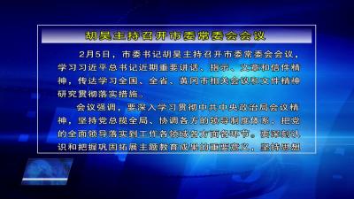 胡昊主持召开市委常委会会议