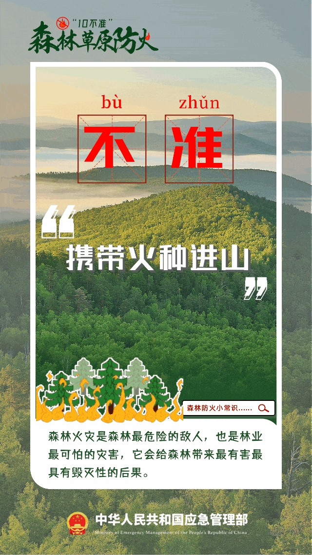 森林防火“十不准”“五不烧”请牢记！