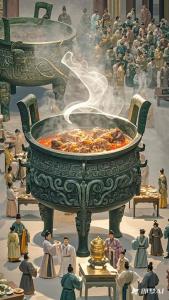 AI绘珍宝丨贵族专享 战国“电饭煲”煮饭嘎嘎香