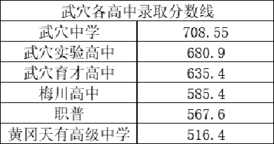 2025年武穴市各高中录取分数线公布！