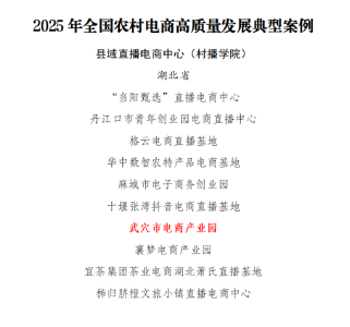 武穴市电商产业园荣膺全国“县域直播电商中心”典型案例