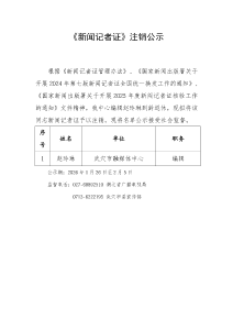 《新闻记者证》注销公示