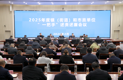 查俊主持召开2025 年度镇（街道）和市直单位“一把手”述责述廉会议