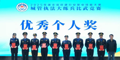 京山一人在全省城管执法大练兵比武竞赛中荣获优秀个人奖