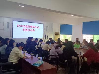 沙洋镇党群服务中心举办首期 “党群共享·服务升级”专题业务培训会