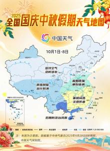 出行提前看！国庆中秋假期各地天气最新预报