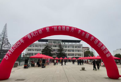 沙洋县2026年“春风行动”暨“就业援助月”李市镇专场招聘会举行