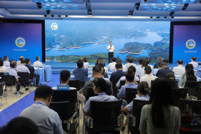 陈栋在水美中国第二届国家水利风景区高质量发展典型案例推介活动中推介三道河水镜湖水利风景区