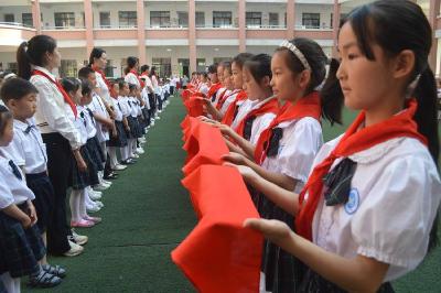 县徐庶学校320名优秀学生光荣入队