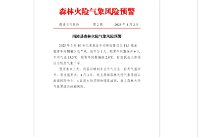 森林火险气象风险预警