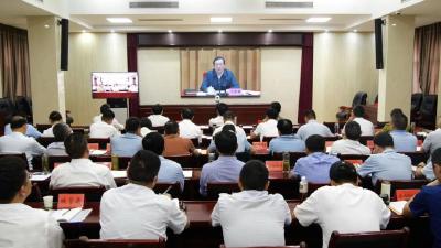 我县组织收听收看全省防汛抗旱工作电视电话会议 