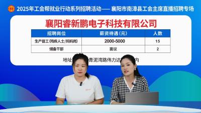 襄阳南漳：直播带岗 让宝妈就业不再难  