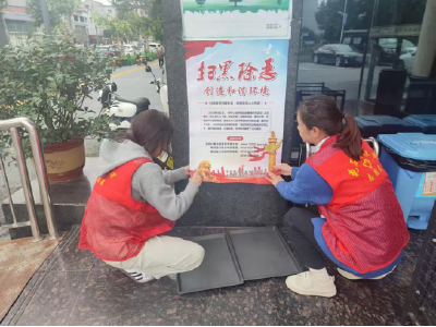 花石桥社区：开展扫黑除恶宣传　筑牢社区平安防线
