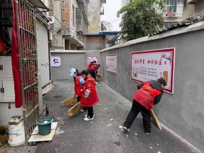 ​金庙社区：寒假小小志愿者　清洁家园迎新春