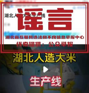 网信、公安联合打击“湖北人造大米生产线”网络谣言，造谣者被依法处理 