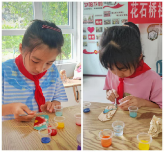 南漳县花石桥社区托管班开展掐丝珐琅手工活动 