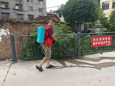南漳县玉印社区开展夏季蚊蝇专项消杀行动 