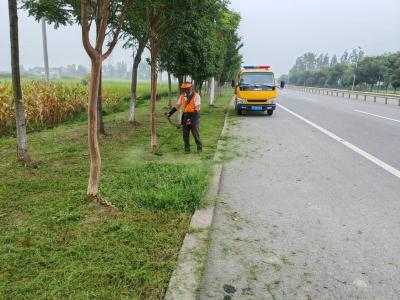 县公路中心：精耕细作除杂草　美化路容提颜值  