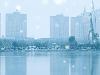 春雪吻汉江 樱雪共翩跹