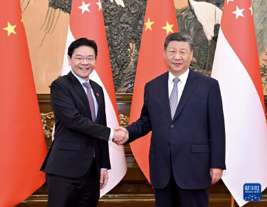 习近平会见新加坡总理黄循财