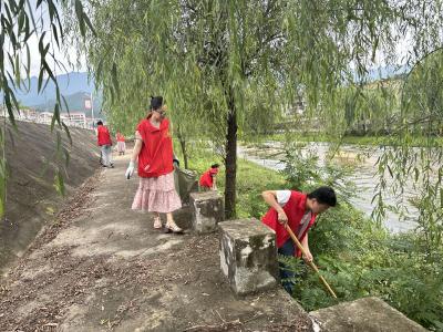 草盘地镇开展清洁河道志愿服务活动
