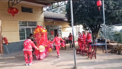 安福寺镇紫荆岭社区开展民俗玩花船拜年活动