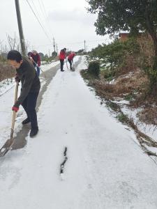 安福寺镇金狮湖村：发动群众齐动手 铲雪破冰保安全