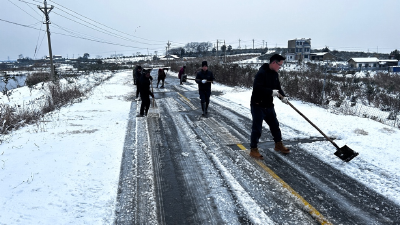 安福寺镇刘家冲村聚力铲雪除冰护平安