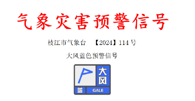 注意防范！枝江市气象台发布蓝色大风预警