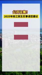 公开征集！2025年枝江民生实事请您建议