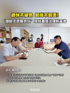 ​退休不褪色，卸岗不卸责！枝江“银龄志愿服务队”绘就基层治理新画卷！
