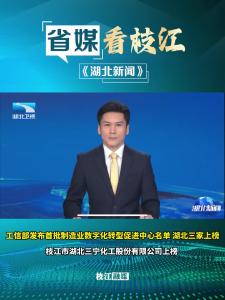​10月12日晚，湖北新闻报道枝江 ：湖北三宁化工股份有限公司上榜工信部发布首批制造业数字化转型促进中心名单