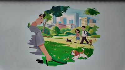 文明新风入画来 60余米文明主题文化墙扮靓街道