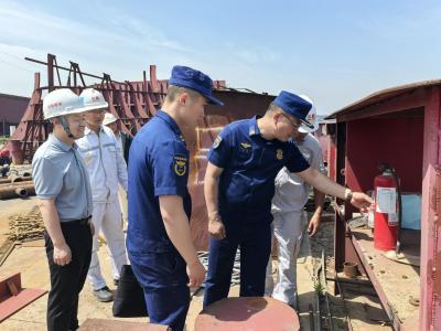枝江消防检查指导辖区船舶工业园消防安全