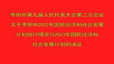 V视 | 枣阳市第九届人民代表大会第二次会议关于枣阳市2022年国民经济和社会发展计划执行情况与2023年国民经济和社会发展计划的决议