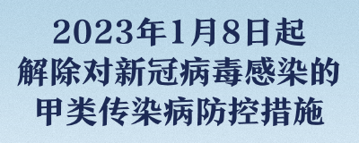 国家卫健委：新冠肺炎更名为新冠感染，将解除对新冠感染的甲类传染病防控措施 