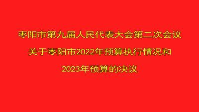 V视 | 枣阳市第九届人民代表大会第二次会议关于枣阳市2022年预算执行情况和2023年预算的决议