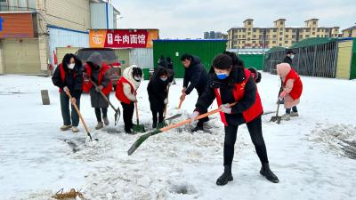 枣阳北城西园社区：铲雪除冰 巾帼同行